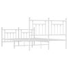 vidaXL Metal Bed Frame without Mattress with Footboard White 150x200cm