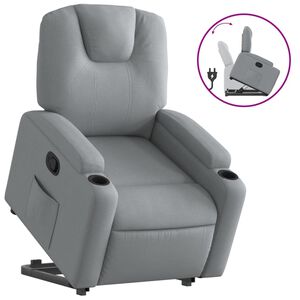 vidaXL Stand up Recliner Chair Light Grey Fabric