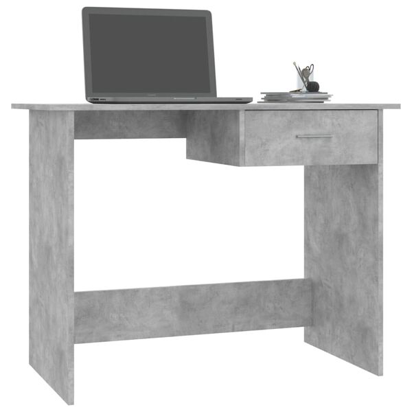 vidaXL Desk Concrete Grey 100x50x76 cm Engineered Wood