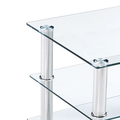 vidaXL TV Stand Transparent 150x40x40 cm Tempered Glass