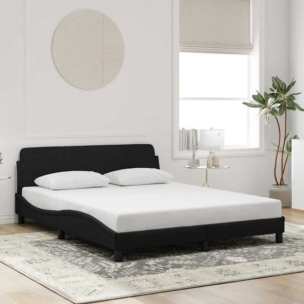 vidaXL Bed Frame "Dover" Black 152x203 cm Queen Velvet