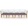 vidaXL 4 Piece Garden Lounge Set with Cushions Solid Acacia Wood
