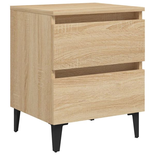 vidaXL Bed Cabinets 2 pcs Sonoma Oak 40x35x50 cm Engineered Wood