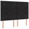 vidaXL LED Headboard with Headboard Black 144 cm Faux Leather