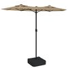 vidaXL Double-Head Garden Parasol with LEDs Taupe 316x145 cm