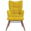 vidaXL Rocking Chair with a Stool Mustard Yellow Velvet