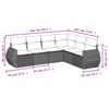 vidaXL 6 Piece Garden Sofa Set with Cushions Black Poly Rattan