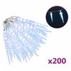 vidaXL Christmas Icicle Light 200 LEDs Cold White 20 m Acrylic PVC