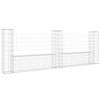 vidaXL U-shape Gabion Basket with 3 Posts Iron 260x20x100 cm