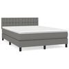 vidaXL Box Spring Bed with Mattress Dark Grey 153x203 cm Queen Size Fabric