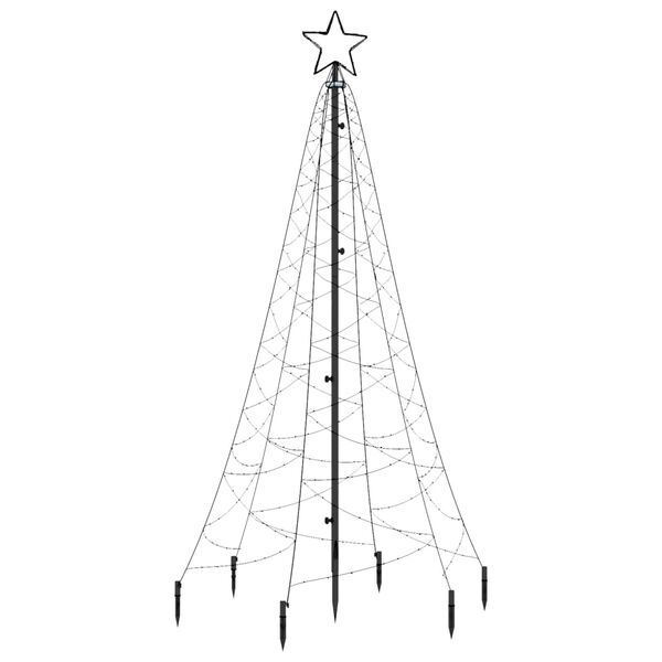 vidaXL Christmas Tree with Spike Cold White 200 LEDs 180 cm