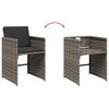 vidaXL 13 Piece Garden Dining Set with Cushions Grey Poly Rattan