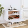 vidaXL Wall-mounted Shoe Cabinet High Gloss White 70x35x38 cm Engineered Wood