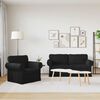 vidaXL Sofa Set 2 pcs Black 175 x 82 x 80 cm Fabric