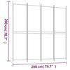 vidaXL 4-Panel Room Divider Black 200x200 cm Fabric