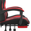 vidaXL Swivel Gaming Chair with Footrest Black&Red Faux Leather