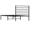 vidaXL Metal Bed Frame without Mattress with Headboard Black 107x203cm