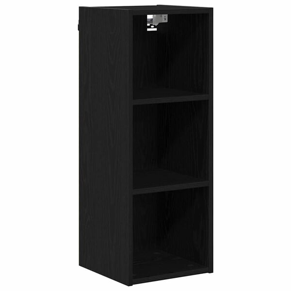 vidaXL Hanging Cabinet Black Oak 30 x 29.5 x 80 cm Engineered Wood