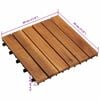vidaXL Decking Tile 10 pcs Brown 30 x 30 cm Acacia Hardwood