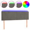 vidaXL LED Headboard Dark Grey 144 cm Velvet