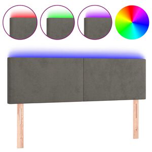 vidaXL LED Headboard Dark Grey 144 cm Velvet