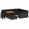 vidaXL Garden Sofa Set 12 pcs Black Poly Rattan