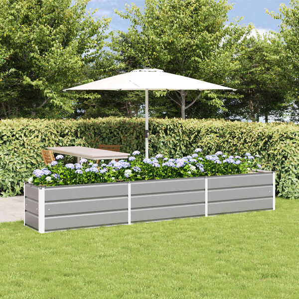 vidaXL Planter Light Grey 290 x 50 x 45 cm Galvanised Steel
