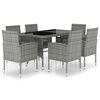 vidaXL 7 Piece Garden Dining Set Poly Rattan Anthracite & Grey