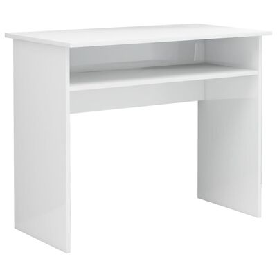 vidaXL Desk High Gloss White 90x50x74 cm Engineered Wood