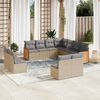 vidaXL 11 Piece Garden Sofa Set with Cushions Beige Poly Rattan