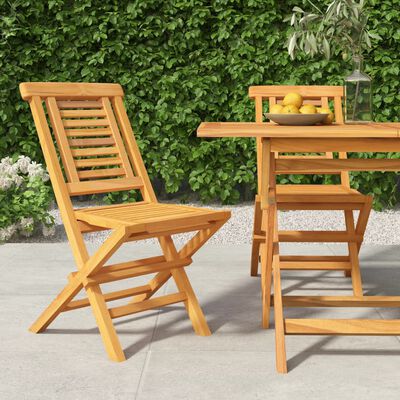 vidaXL Folding Garden Chairs 2 pcs 47x63x90 cm Solid Wood Teak