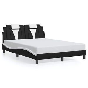 vidaXL Bed Frame "Viana" without Mattress Black and White 137x190 cm Double Faux Leather