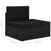 vidaXL 6 Piece Garden Lounge Set with Cushions Black Poly Rattan