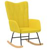 vidaXL Rocking Chair with a Stool Mustard Yellow Fabric