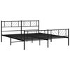 vidaXL Metal Bed Frame without Mattress with Footboard Black 180x200cm