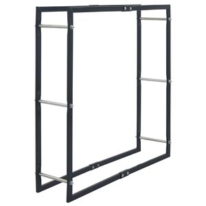 vidaXL Firewood Rack Black 100x25x100 cm Steel