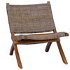 vidaXL Relaxing Chair Natural Kubu Rattan and Solid Mahogany Wood