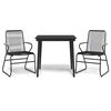 vidaXL 3 Piece Garden Dining Set Black PVC Rattan