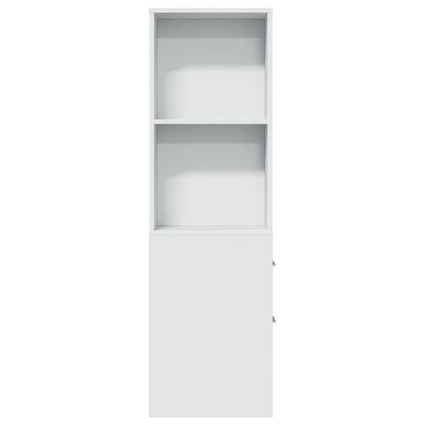 vidaXL Narrow Bathroom Cupboard with Wheels White Engineered Wood
