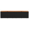 vidaXL Garden Storage Box Black 220x50x54 cm Poly Rattan Acacia Wood