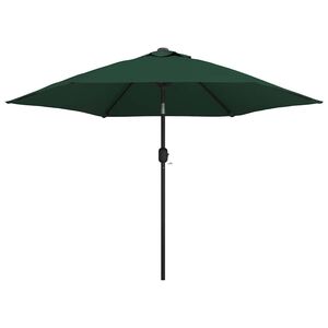 vidaXL Garden Parasol | Green | Polyester | 3m diameter | Tiltable
