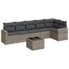 vidaXL 7 Piece Garden Sofa Set with Cushions Grey Poly Rattan