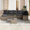 vidaXL Garden Sofa Set with Cushion 8 pcs Grey Poly rattan