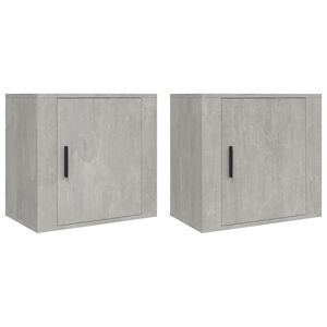 vidaXL Wall-mounted Bedside Cabinets 2 pcs Concrete Grey 50x30x47 cm
