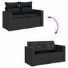 vidaXL Garden Sofa Set with Cushion with Storage Manual 10 pcs Black