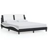 vidaXL Bed Frame with LED without Mattress "Zadar" Black and White 152x203 cm