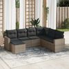 vidaXL 7 Piece Garden Sofa Set with Cushions Grey Poly Rattan