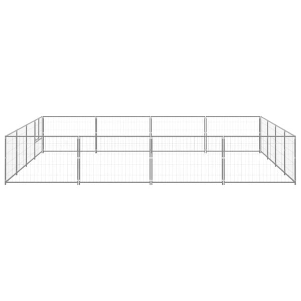 vidaXL Dog Kennel Silver 16 m&sup2; Steel
