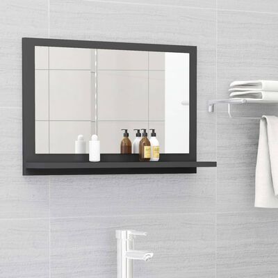 vidaXL Bathroom Mirror Grey 60x10.5x37 cm Engineered Wood