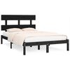 vidaXL Bed Frame without Mattress Black 180x200 cm Super King Solid Wood
